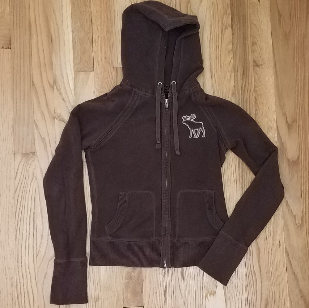 Abercrombie & Fitch zip up hoodie with Moose Icon